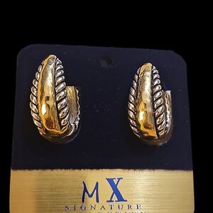 MX Signature Gold and Silver Elegant Women's Earrings